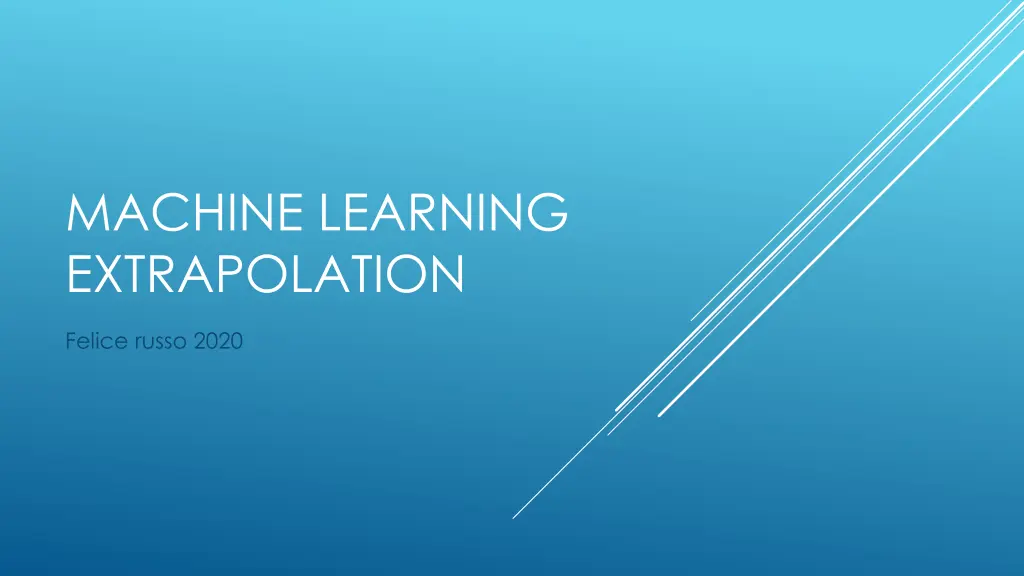 machine learning extrapolation n.w