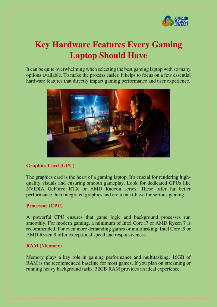 key hardware features every gaming laptop should n.w