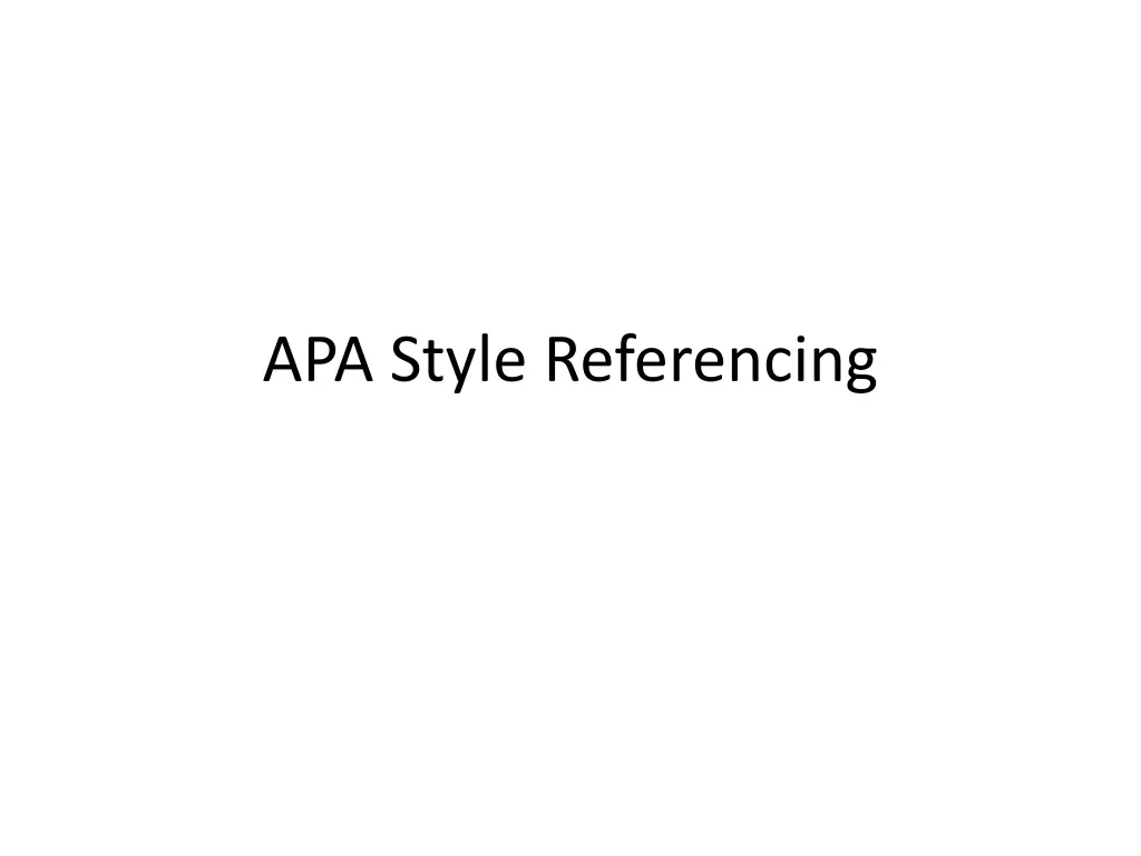 apa style referencing n.w