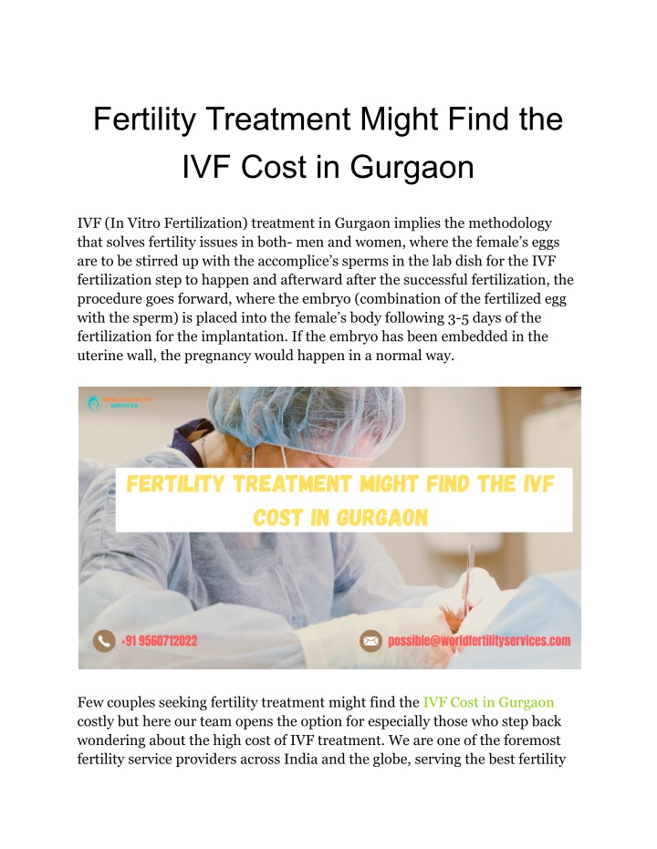 fertility treatment might find the ivf cost n.w