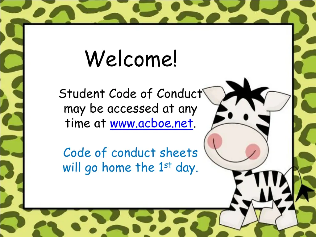 welcome student code of conduct may be accessed n.w