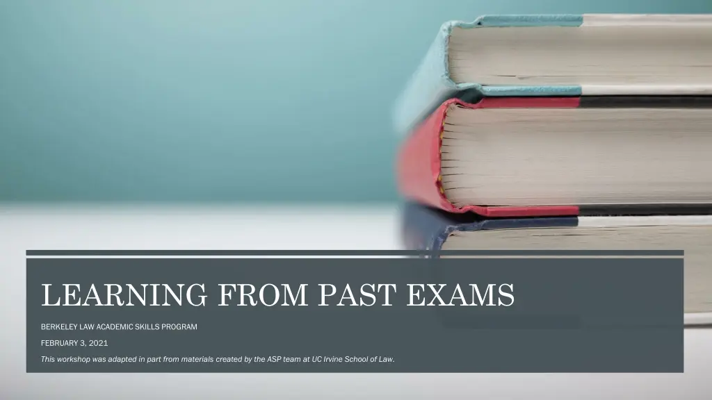 learning from past exams n.w