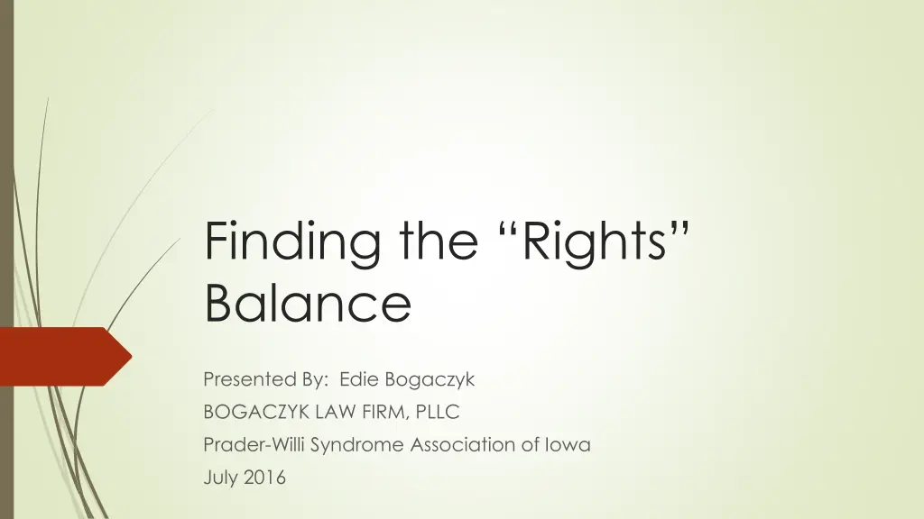 finding the rights balance n.w