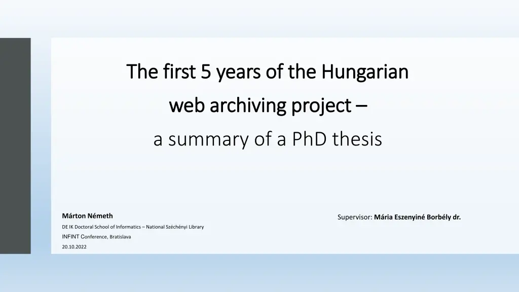the first 5 years of the hungarian the first n.w