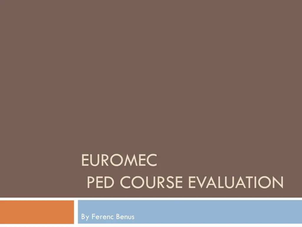 euromec ped course evaluation n.w
