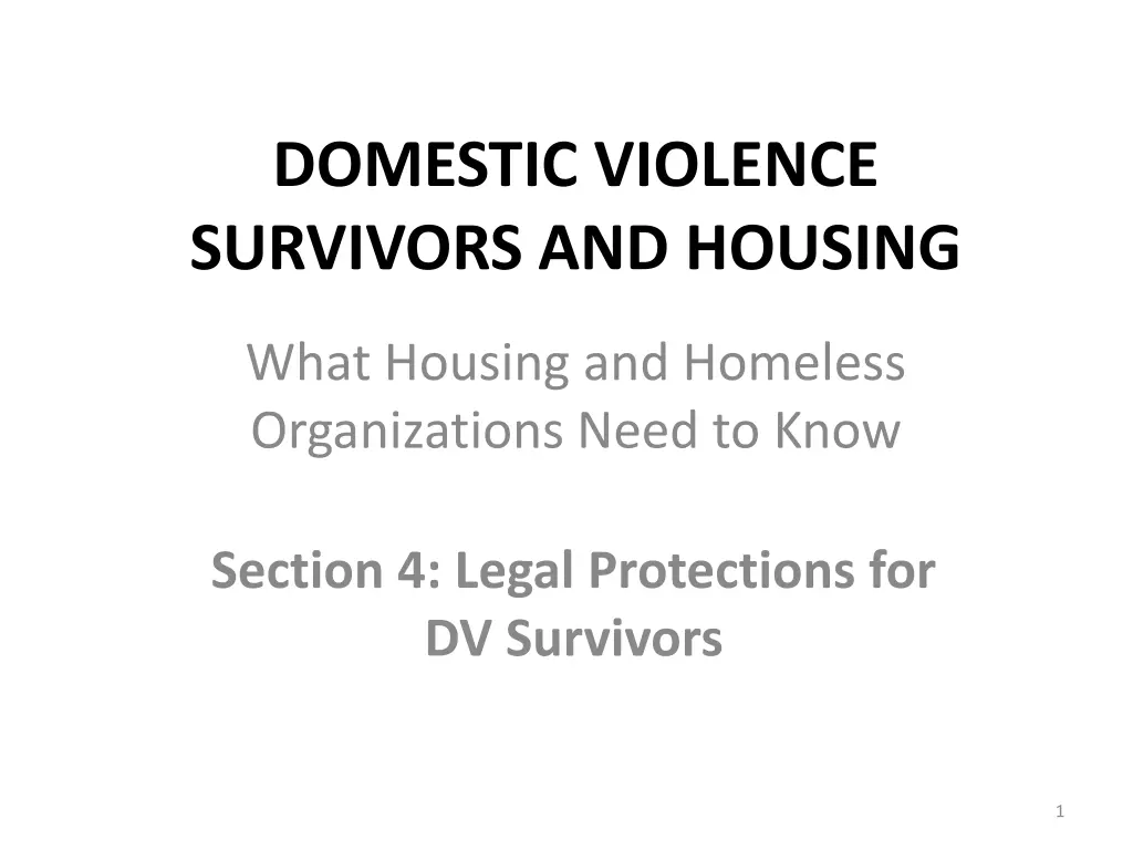 domestic violence survivors and housing n.w