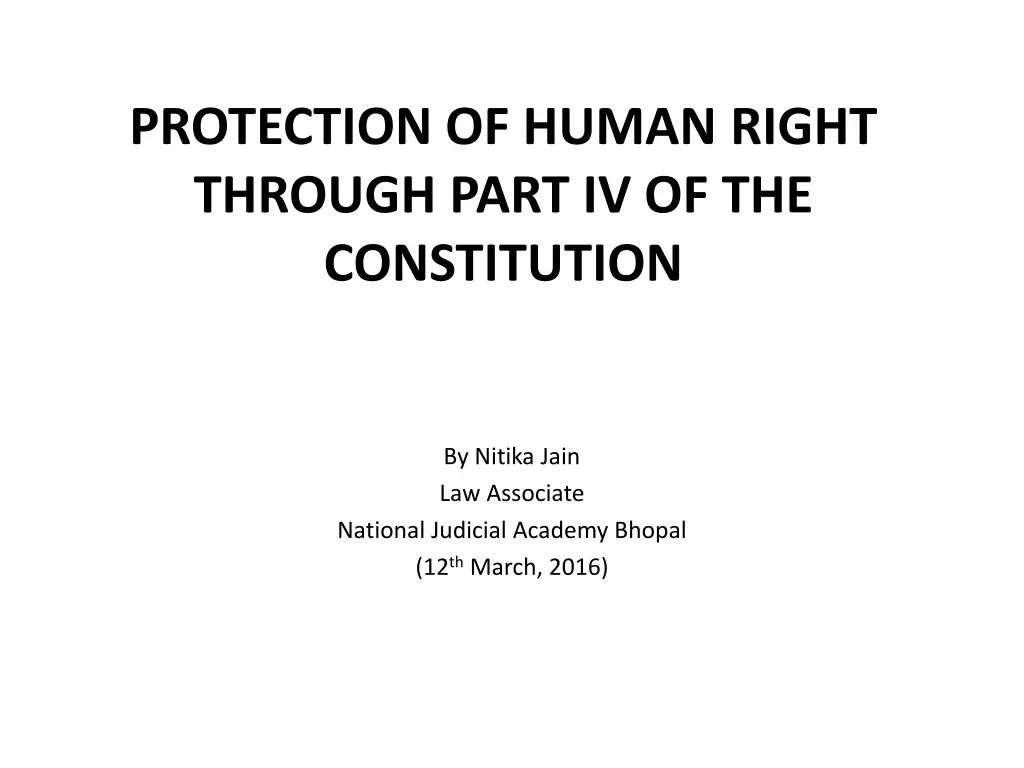 protection of human right through part n.w