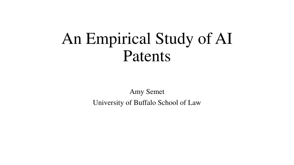 an empirical study of ai patents n.w