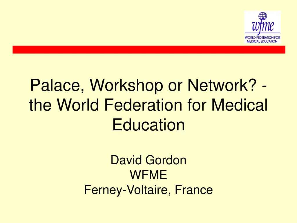 palace workshop or network the world federation n.w