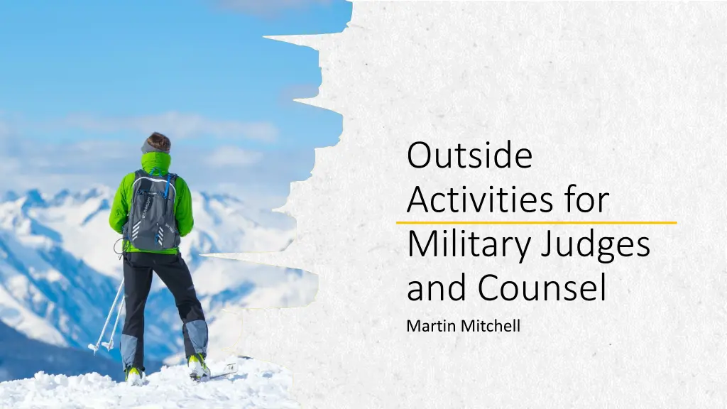 outside activities for military judges n.w