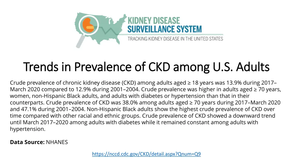 trends in prevalence of ckd among u s adults n.w