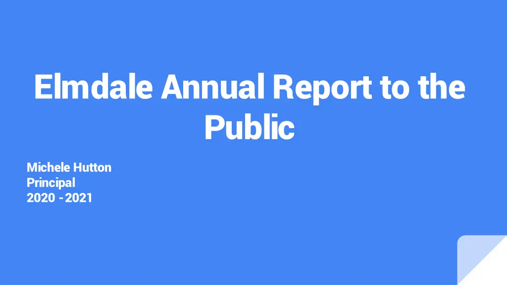 elmdale annual report to the public n.w
