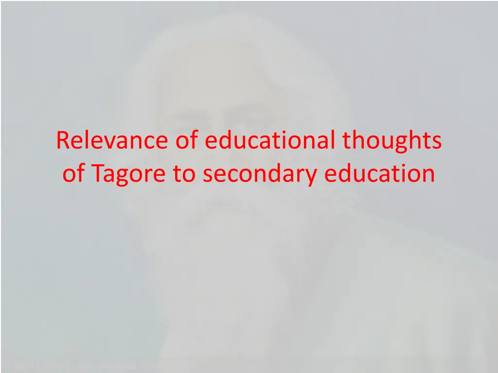 relevance of educational thoughts of tagore n.w