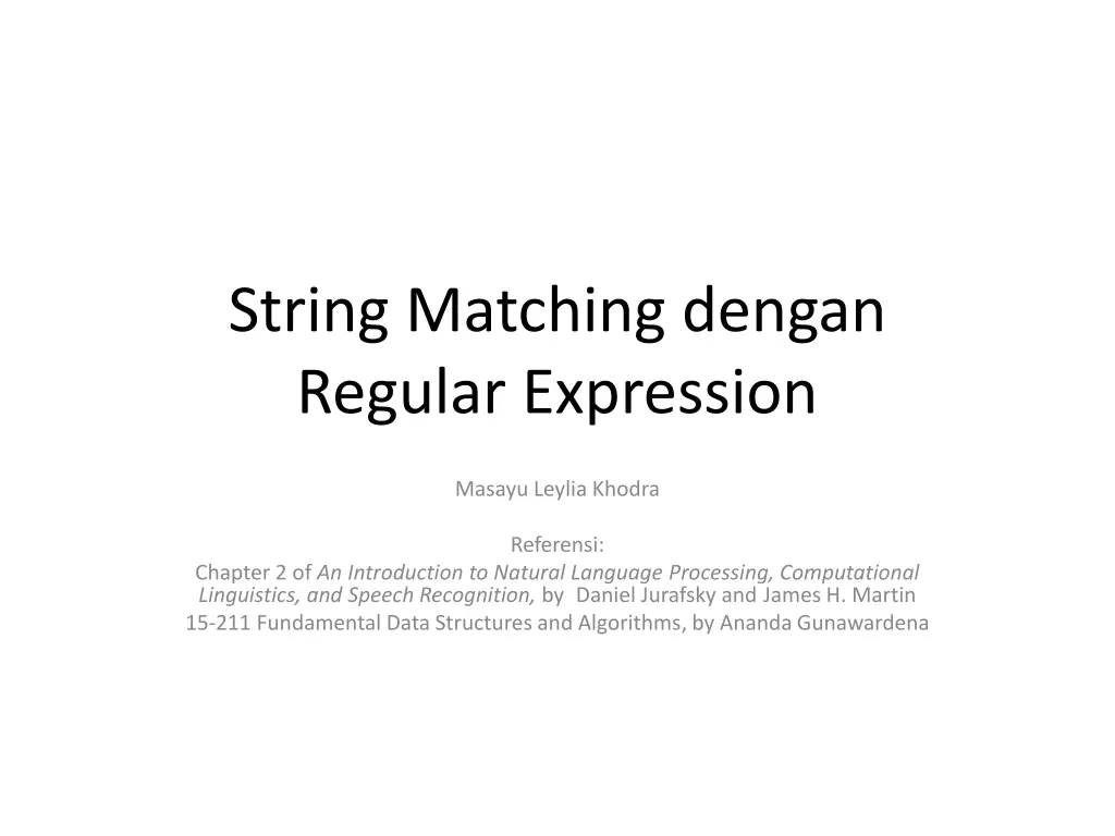 string matching dengan regular expression n.w