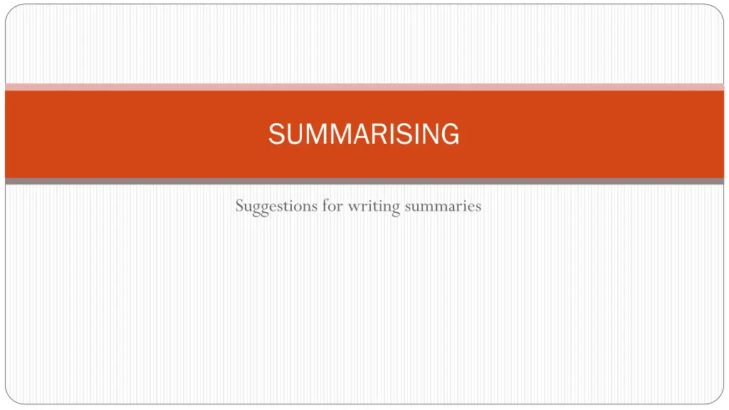 summarising n.w