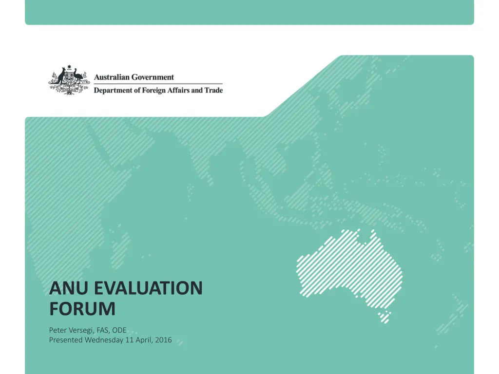 anu evaluation forum n.w