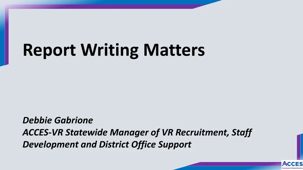 report writing matters n.w