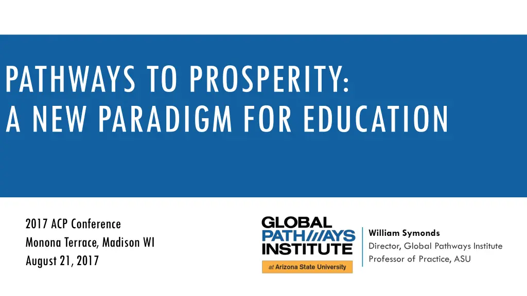 pathways to prosperity a new paradigm n.w