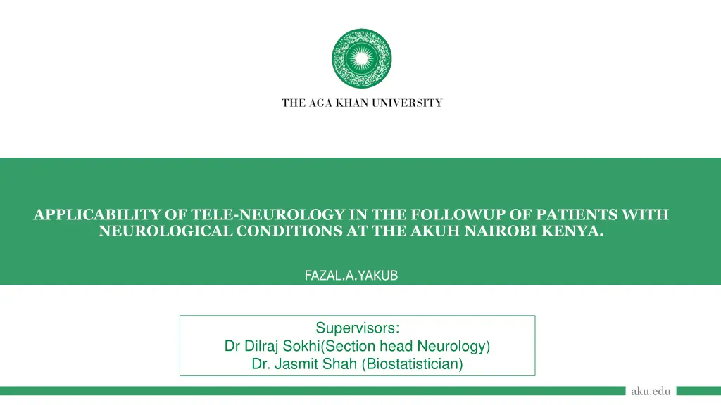 applicability of tele neurology in the followup n.w