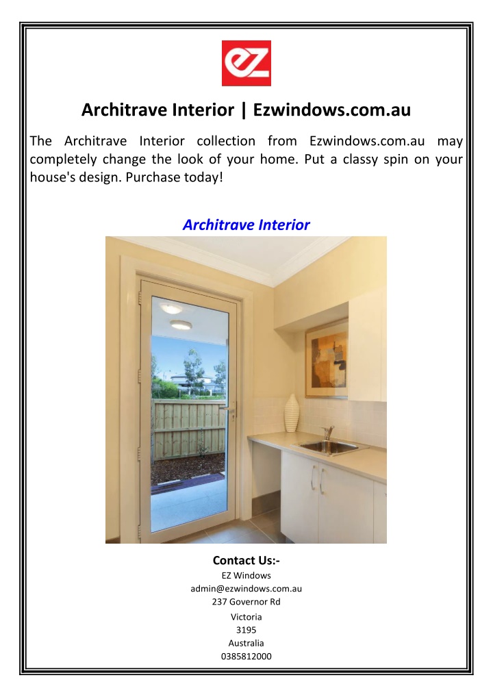 architrave interior ezwindows com au n.w