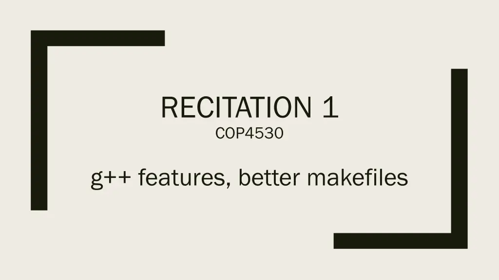 recitation 1 cop4530 n.w