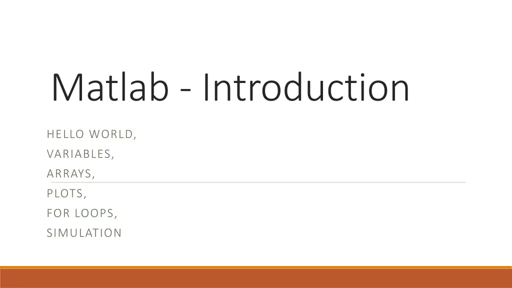 matlab introduction n.w