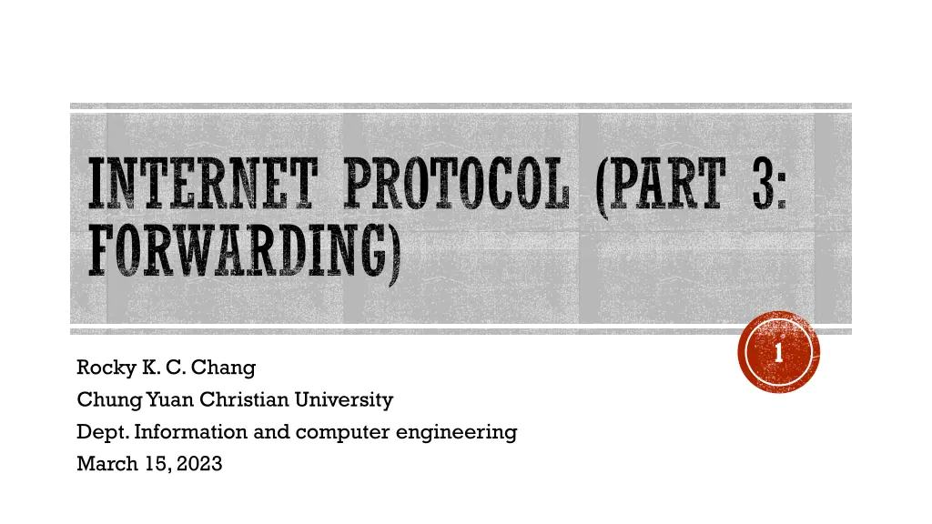 internet protocol part 3 forwarding n.w