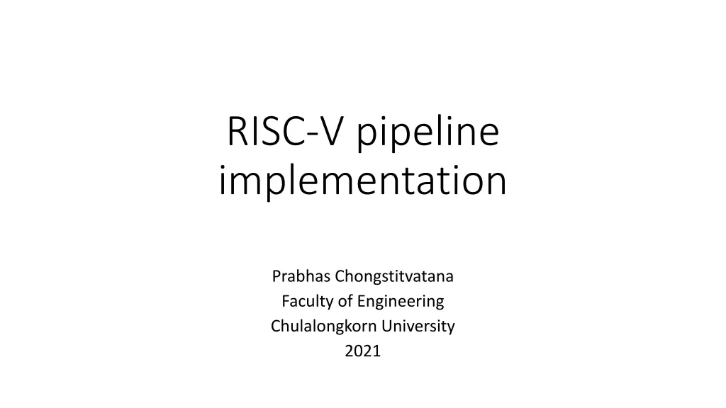 risc v pipeline implementation n.w