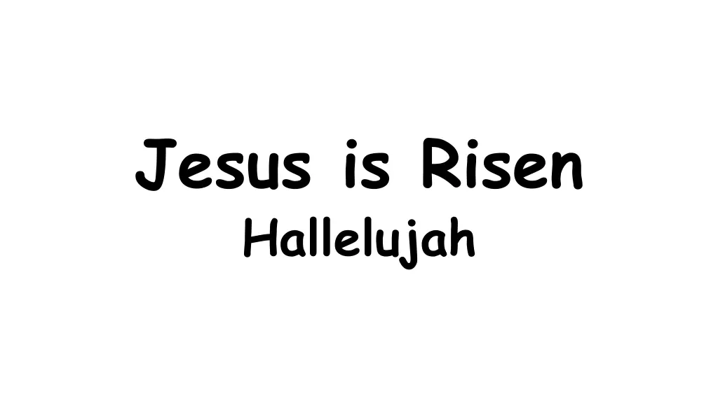 jesus is risen hallelujah n.w