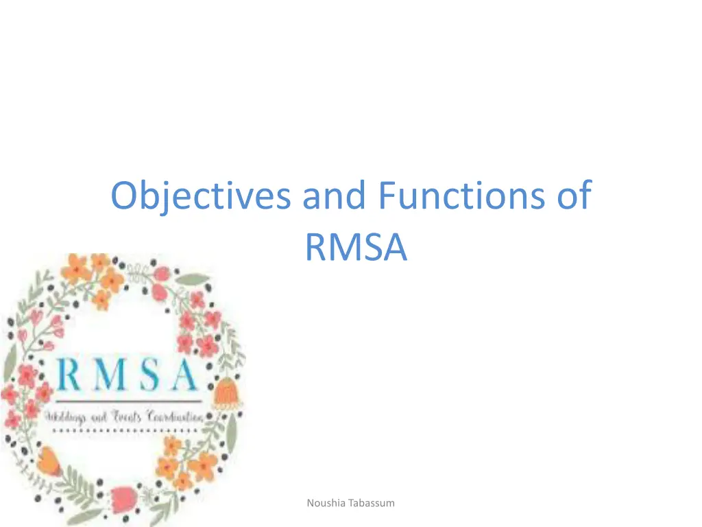 objectives and functions of rmsa n.w