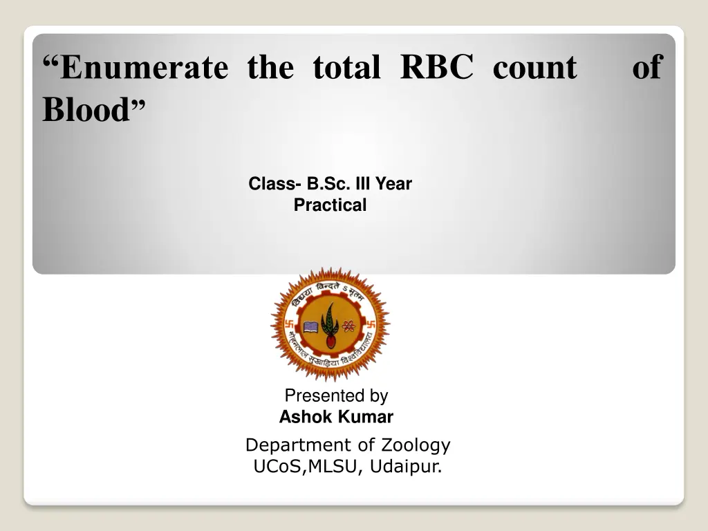 enumerate the total rbc count of blood n.w