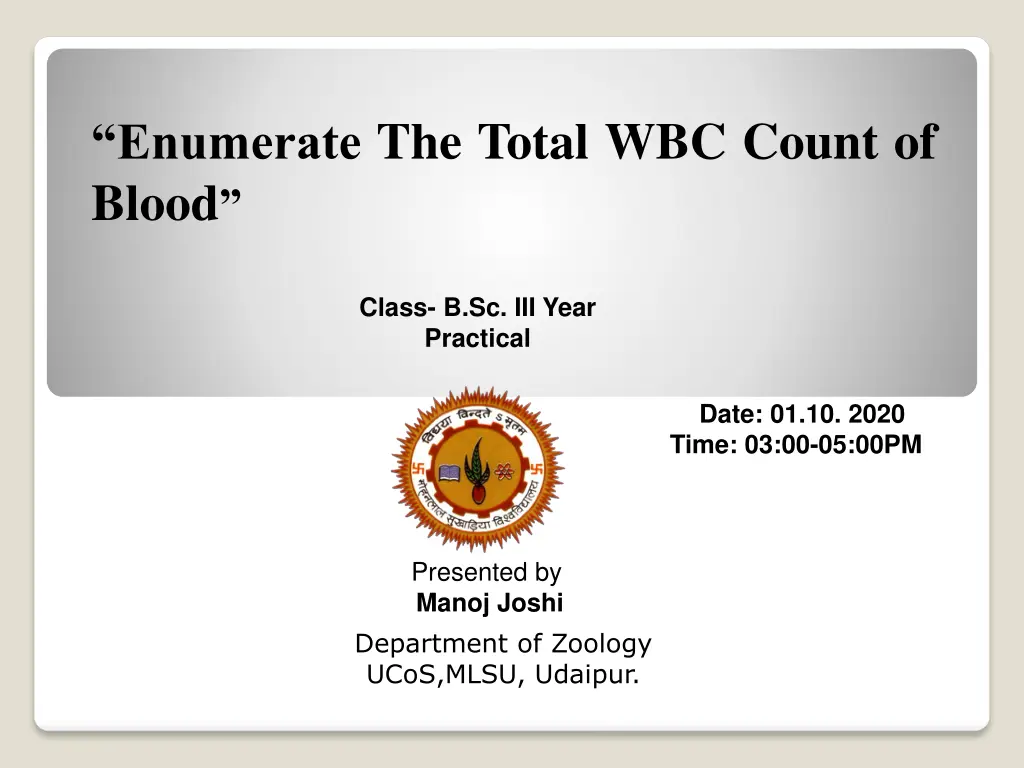 enumerate the total wbc count of blood n.w