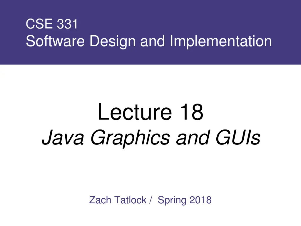 cse 331 software design and implementation n.w
