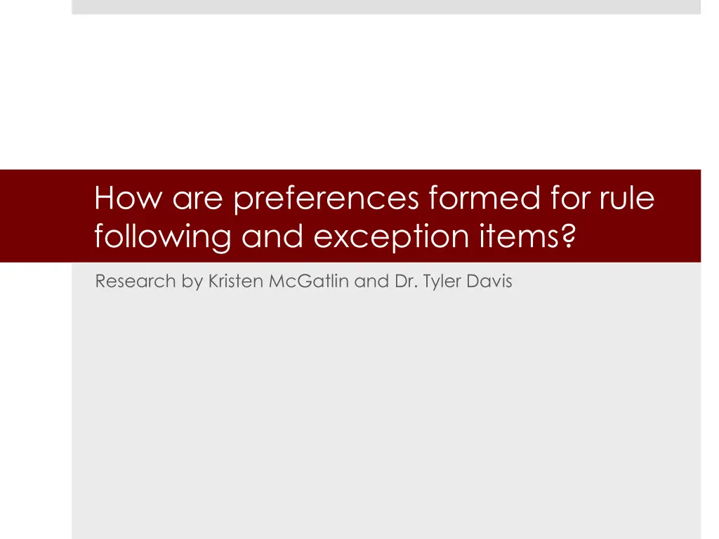 how are preferences formed for rule following n.w