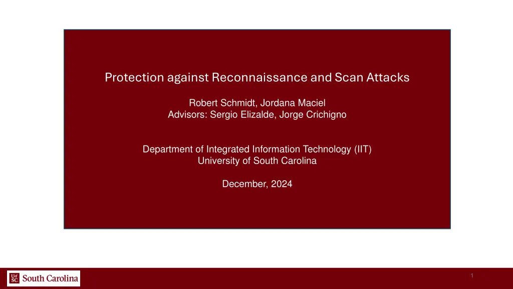 protection against reconnaissance and scan attacks n.w