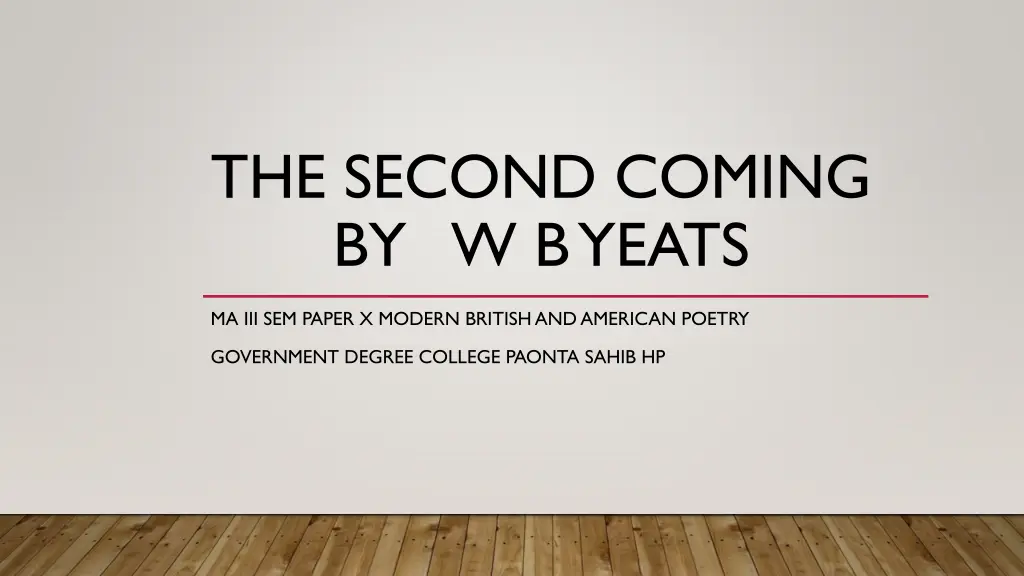 the second coming by w b yeats n.w