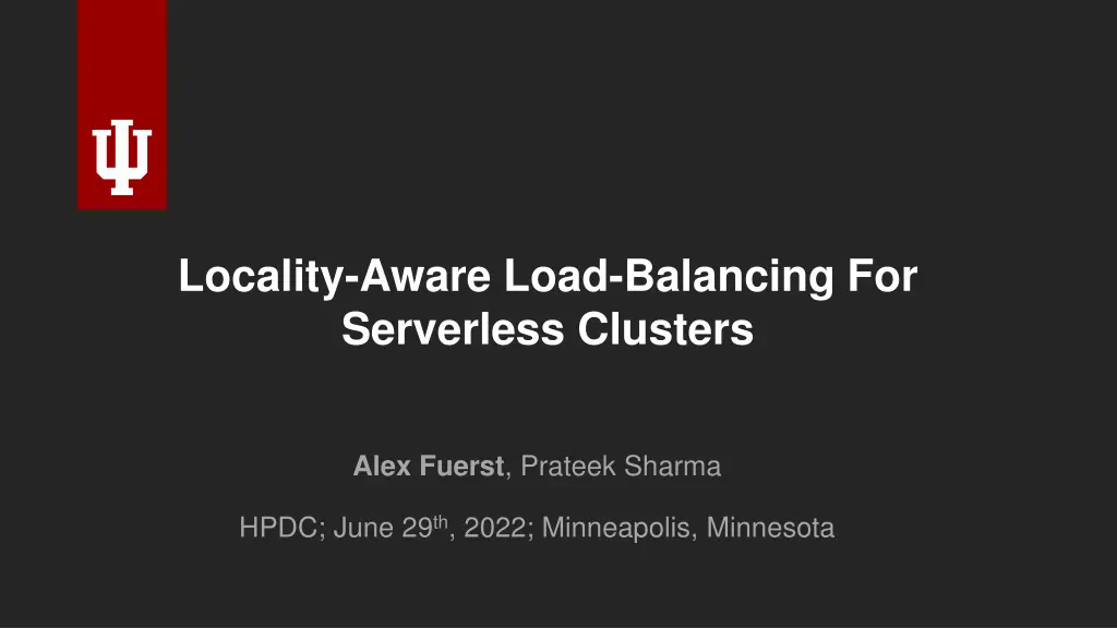 locality aware load balancing for serverless n.w