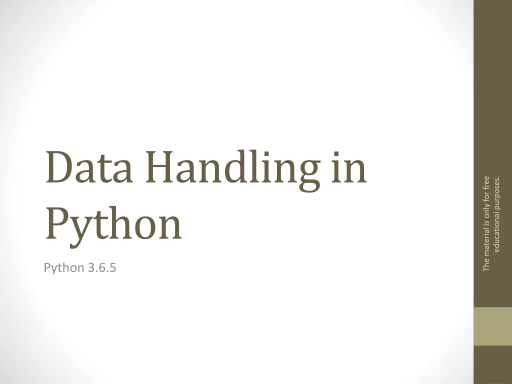 data handling in python n.w