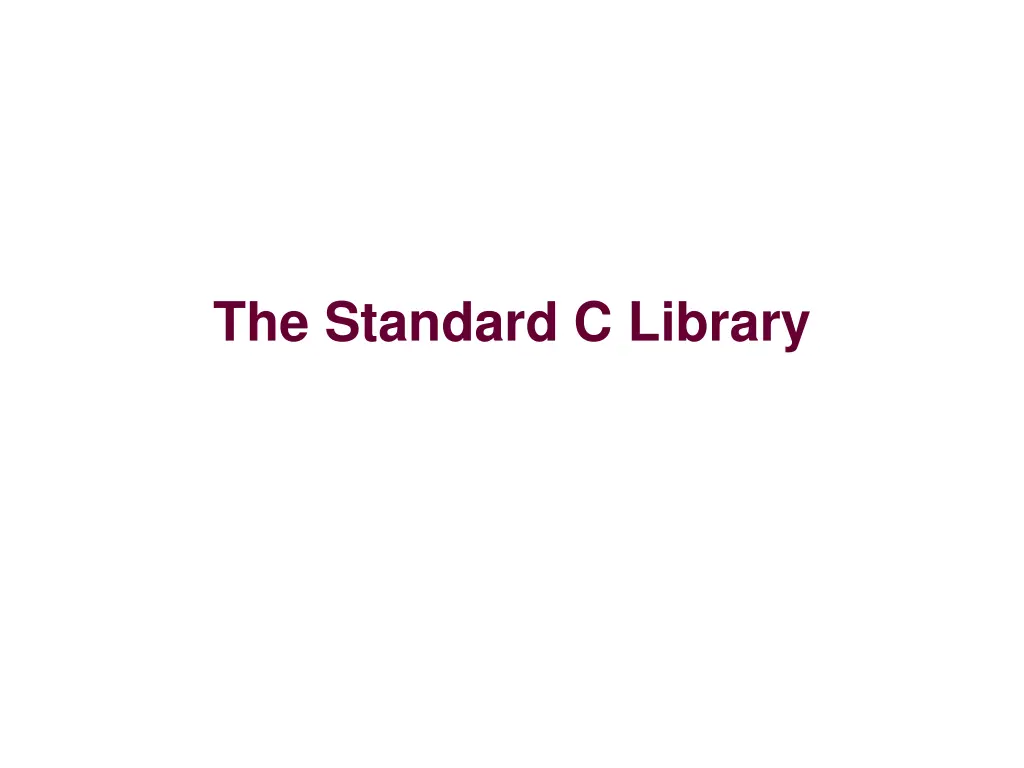the standard c library n.w