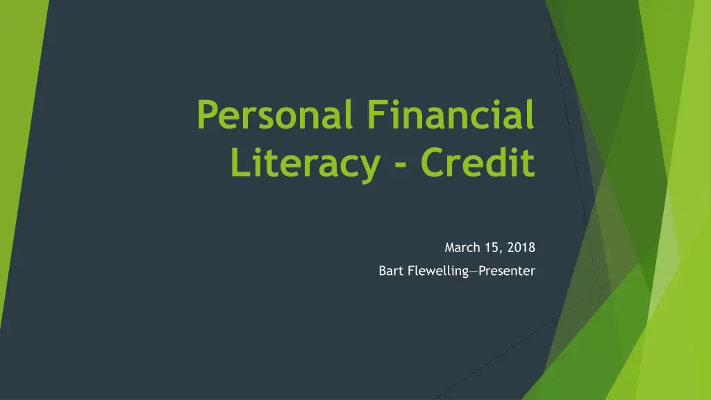 personal financial literacy credit n.w