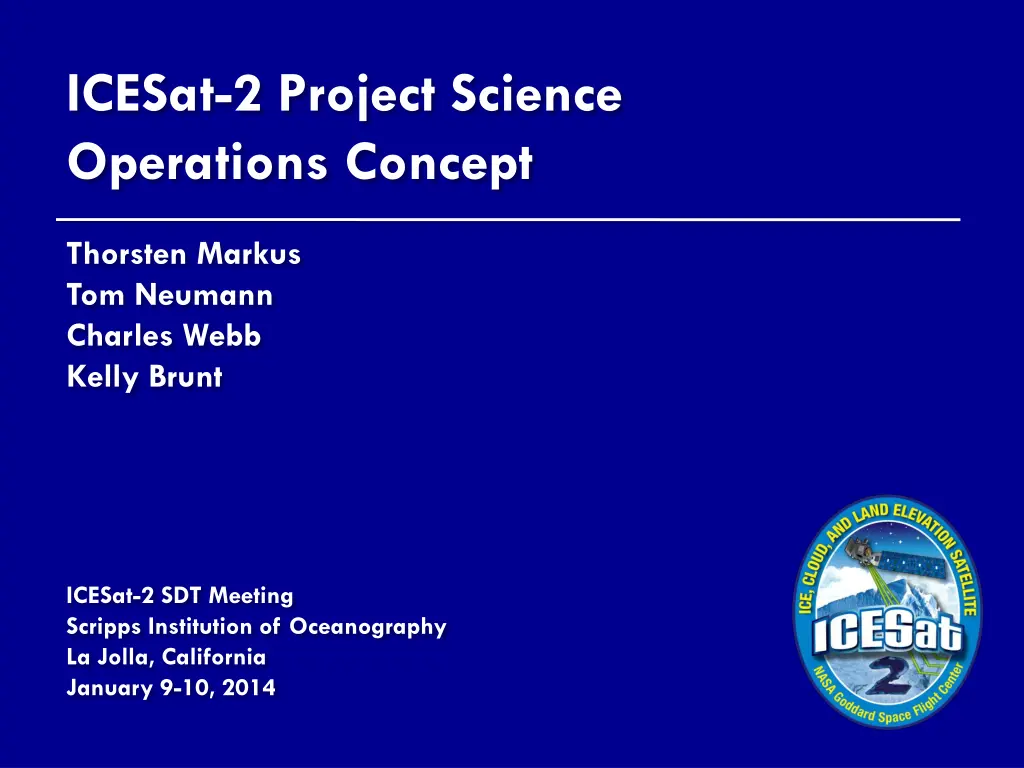 icesat 2 project science operations concept n.w