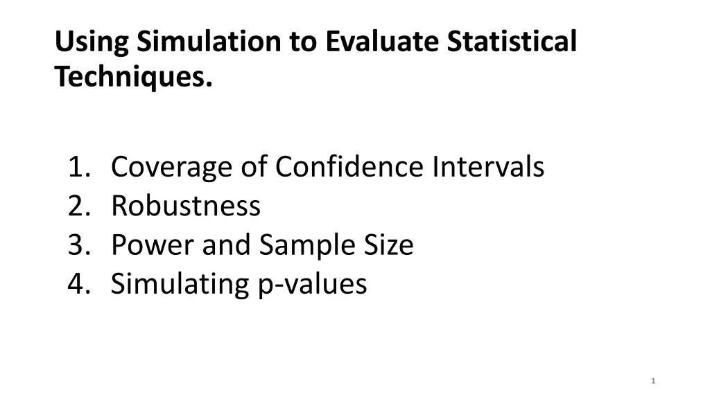 using simulation to evaluate statistical n.w