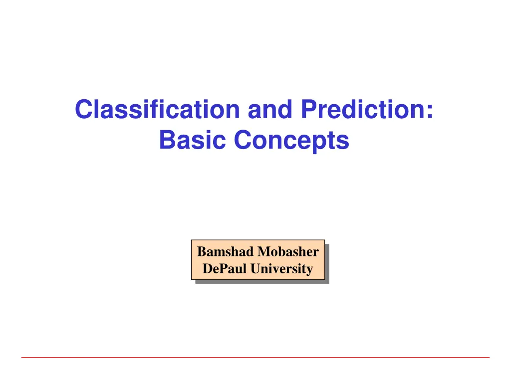 classification and prediction basic concepts n.w