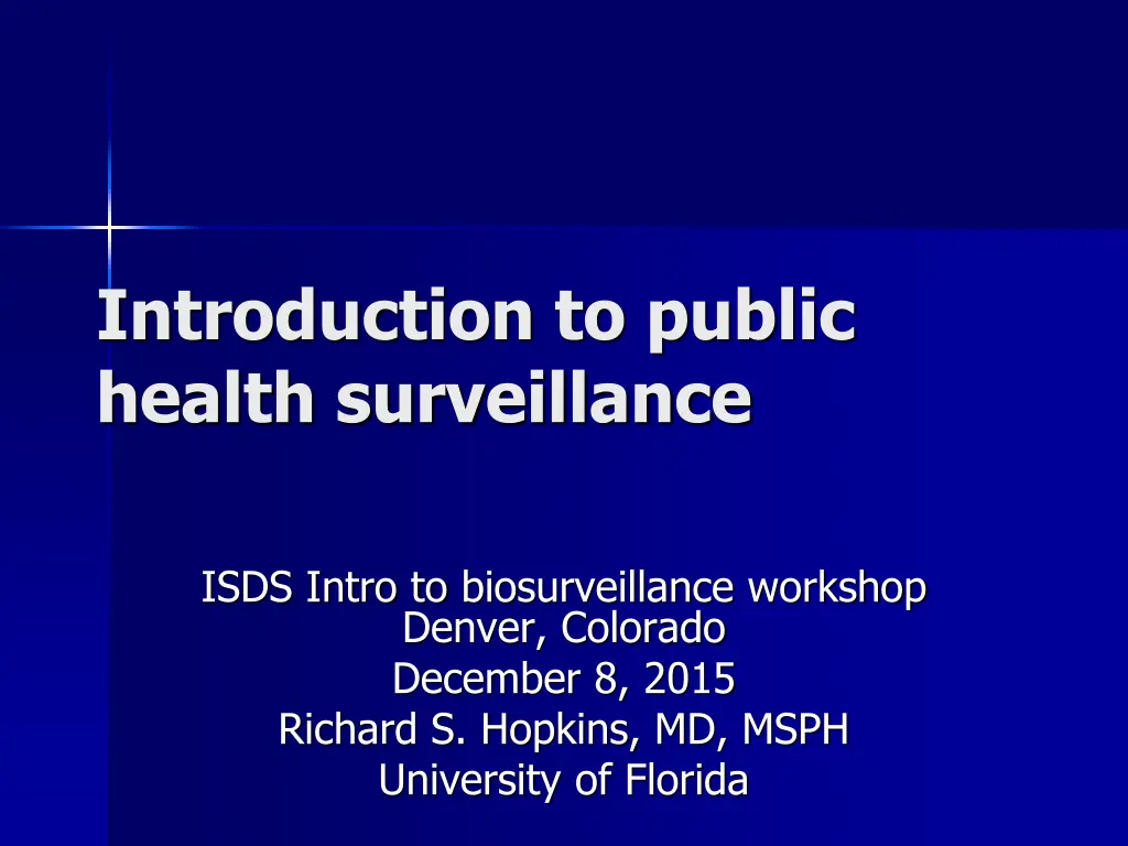 introduction to public health surveillance n.w