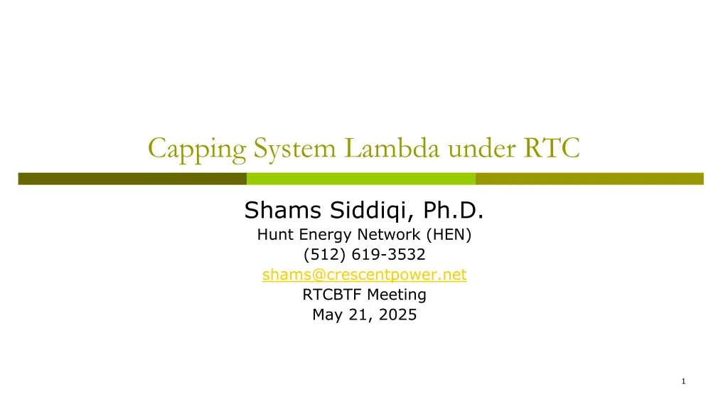 capping system lambda under rtc n.w