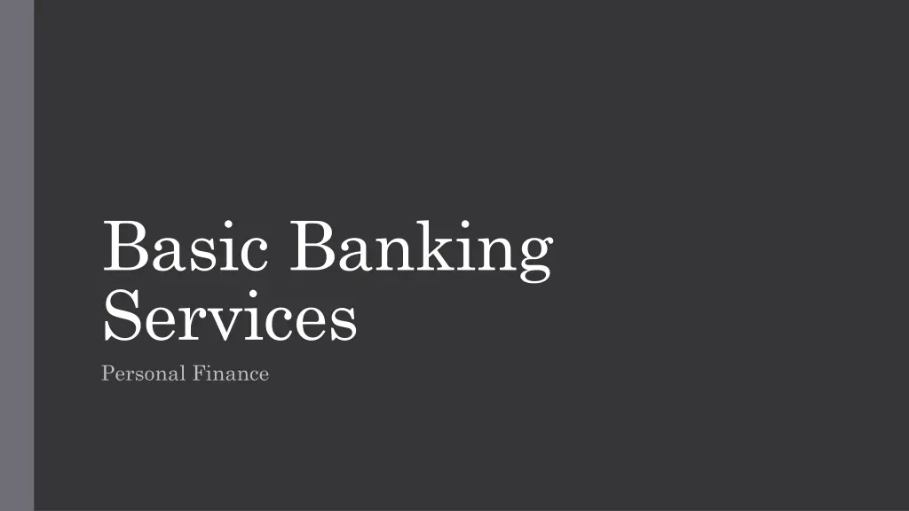 basic banking services personal finance n.w