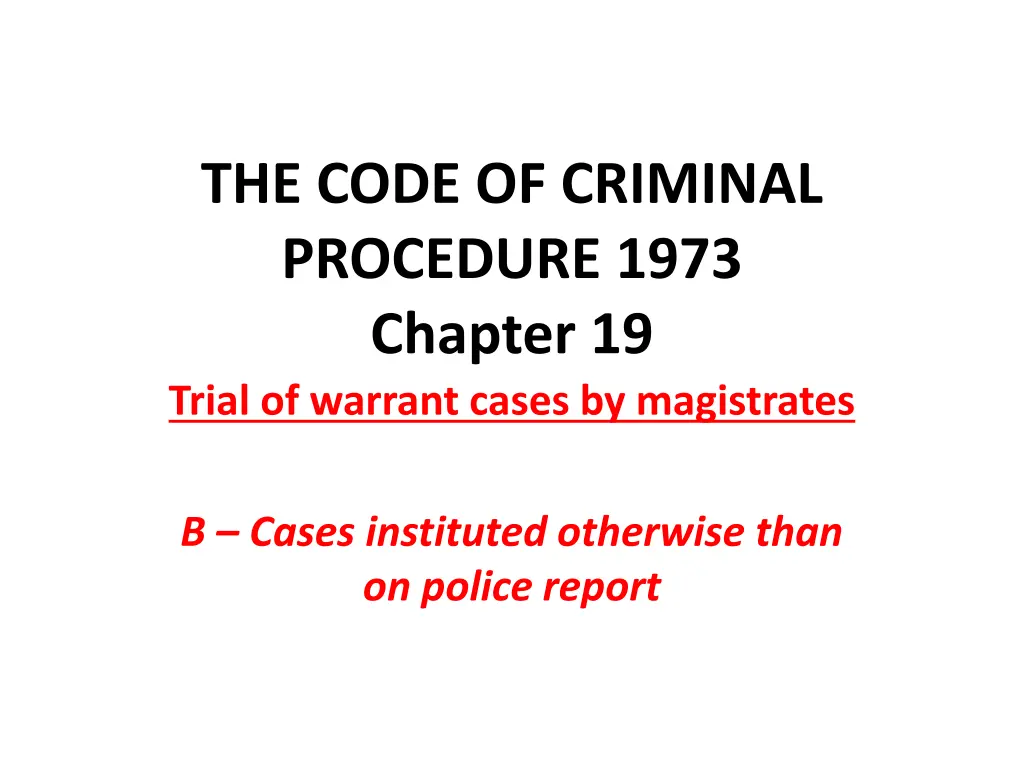 the code of criminal procedure 1973 chapter n.w