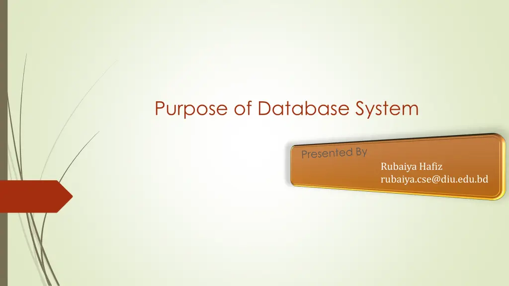 purpose of database system n.w