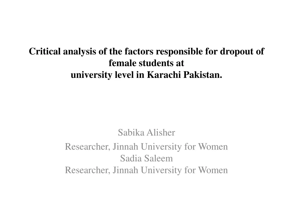 critical analysis of the factors responsible n.w