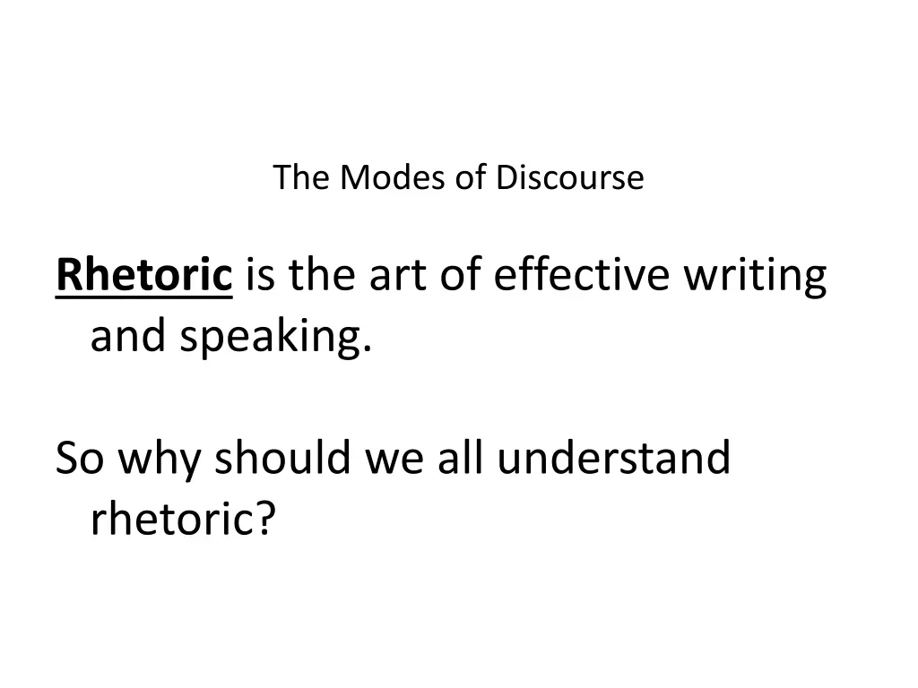 the modes of discourse n.w